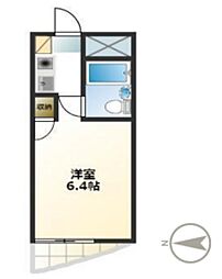 トレンタハウス ワンルームの間取図画像
