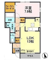 シティ オブ フレグランスI 1階1LDKの間取り
