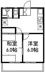 アーバンハイム 2DKの間取図画像