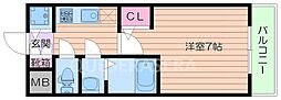 エスリード京橋ウエスト 1Kの間取図画像