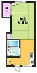 エステートムツミA 1Kの間取図画像