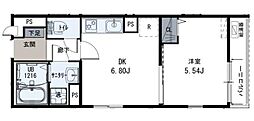 イクシオモーニングサイド 1DKの間取図画像