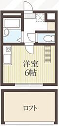 SS中央林間 1Kの間取図画像