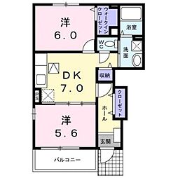 スパーブ 2DKの間取図画像