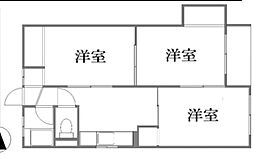 西岡ビル 3Kの間取図画像