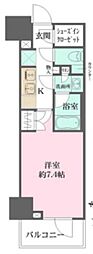 ルフォンプログレス四谷 1Kの間取図画像