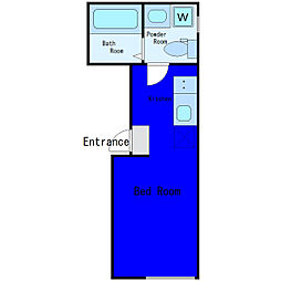 京急空港線 大鳥居駅 徒歩6分の賃貸アパート 3階ワンルームの間取り