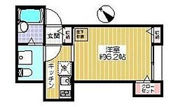 ルミエール 1階1Kの間取り