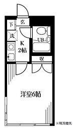 パストラーレ 1Kの間取図画像