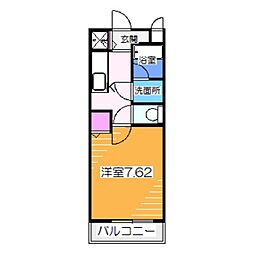 リヴェール東野 2階1Kの間取り