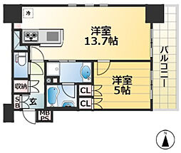 JR東海道・山陽本線 元町駅 徒歩5分の賃貸マンション 4階1LDKの間取り