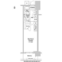 コンフォリア秋葉原EAST ワンルームの間取図画像