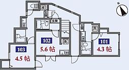 ラ・ヴィータ高円寺 1階1Kの間取り