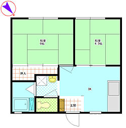 パナハイツ 2DKの間取図画像