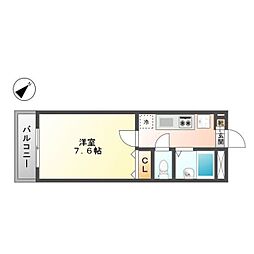 ハーモニーKハウスいにしえ今宿駅前 1Kの間取図画像