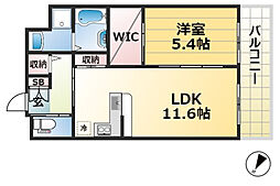 グレイスガーデン 1LDKの間取図画像