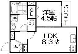 WIN寝屋川 1LDKの間取図画像