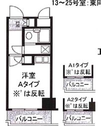 エミネンス東村山 ワンルームの間取図画像