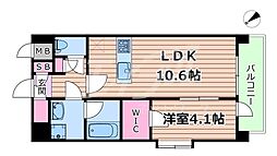 京阪本線 千林駅 徒歩6分の賃貸マンション 8階1LDKの間取り