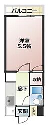 ノーベルコート立川 1Kの間取図画像