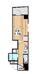 ジーヒルズ中町 3階1Kの間取り