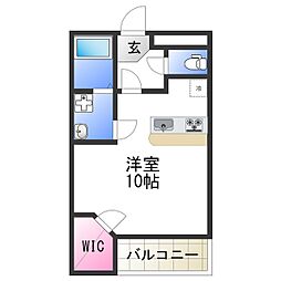 レオパレス我孫子 1Kの間取図画像