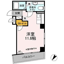 シティメゾン向島 7階ワンルームの間取り