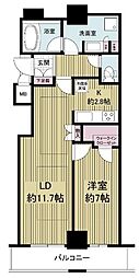 Osaka Metro御堂筋線 天王寺駅 徒歩1分の賃貸マンション 17階1LDKの間取り