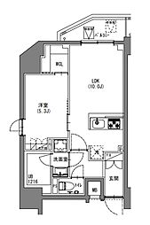 S-RESIDENCE新宿御苑 1LDKの間取図画像