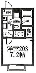パナハイツ伊藤 2階1Kの間取り