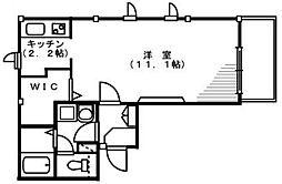 ボヌール高円寺 2階ワンルームの間取り