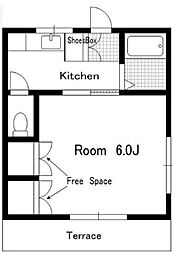 サニーハイツ榎本 1階1Kの間取り