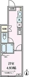 エクセルコート桜台 1階1Kの間取り