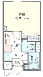 ライブカーサ板橋大山 1階1Kの間取り