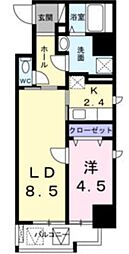 プラチナコート2 1LDKの間取図画像