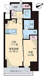 K-CREST 7階1LDKの間取り