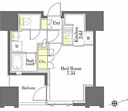 びゅうリエットグラン新宿戸山 1Kの間取図画像