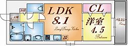 ジーメゾン平磯 1LDKの間取図画像