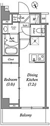 ARKMARK水天宮前2 1DKの間取図画像