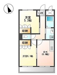 南海線 和歌山市駅 徒歩20分の賃貸マンション 3階2DKの間取り