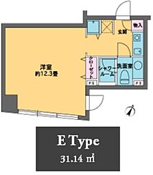 カスタリア水天宮2 1Kの間取図画像