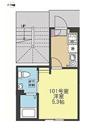 リアンセ 1Kの間取図画像