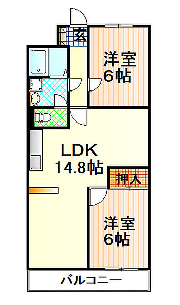 静岡県富士市石坂(賃貸マンション2LDK・3階・63.18㎡)の写真 その2