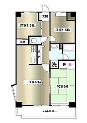 西台ユーティーハイネス 11階3LDKの間取り