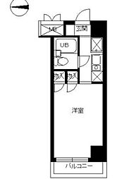 スカイコート世田谷4 ワンルームの間取図画像