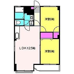 シャトレー新井 2LDKの間取図画像