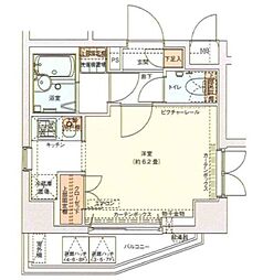 ドルチェ東京向島 ワンルームの間取図画像