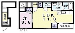 カーサ・ドマーニ・アオイ1 1LDKの間取図画像