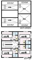 パソム小山 1階ワンルームの間取り
