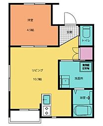 Girasole NAKAMACHI 1階1LDKの間取り